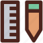 ruler, pencil, creative, user interface 