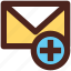 letter, email, user interface, add, message 