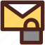 letter, email, message, lock, user interface 