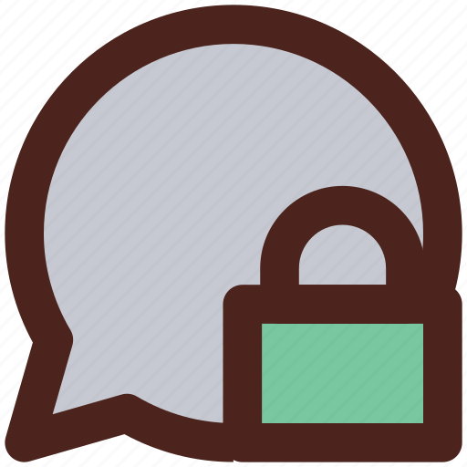 Bubble, chat, lock, user interface, message icon - Download on Iconfinder