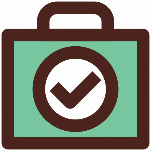 Briefcase, portfolio, bag, checked, user interface icon - Download on Iconfinder