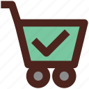 shopping, cart, ecommerce, checked, user interface