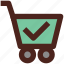 shopping, cart, ecommerce, checked, user interface 