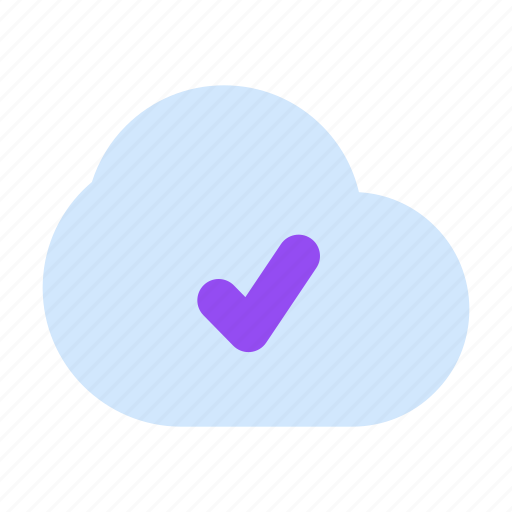 Saved, save, done, complete, checkmark, server, cloud icon - Download on Iconfinder