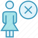cross, female, people, person, remove, stand, user