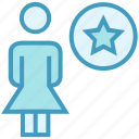favorite, female, people, person, stand, star, user