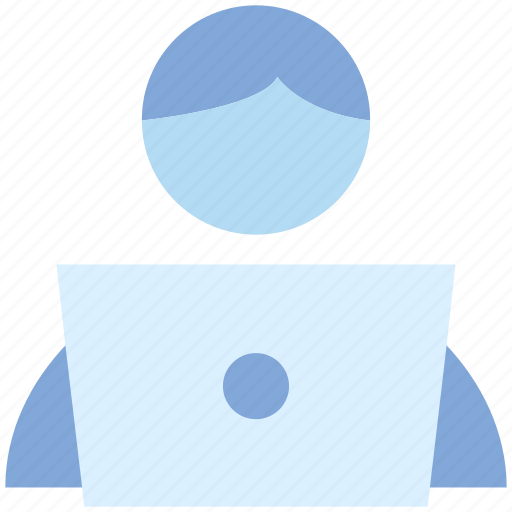 Developer, employee, laptop, male, user, work icon - Download on Iconfinder