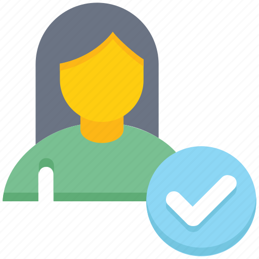 Access, check, female, people, person, user icon - Download on Iconfinder