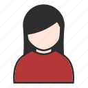 account, avatar, girl, red, user, woman, people