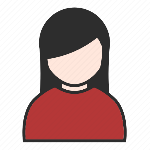 Account, avatar, girl, red, user, woman, people icon - Download on Iconfinder