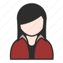 avatar, girl, jacket, red, user, face, woman