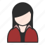 avatar, girl, jacket, red, user, face, woman 