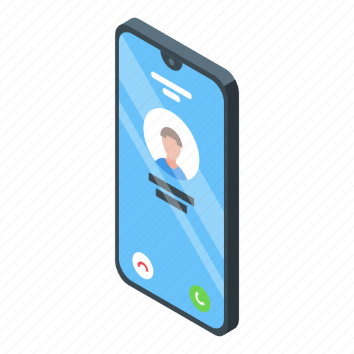 Smartphone, incoming, call, isometric icon - Download on Iconfinder