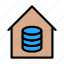 database, house, server, storage, home 