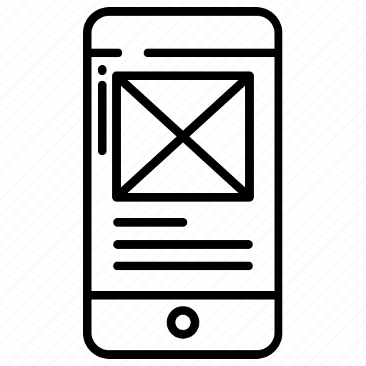 Mobile, wireframe icon - Download on Iconfinder