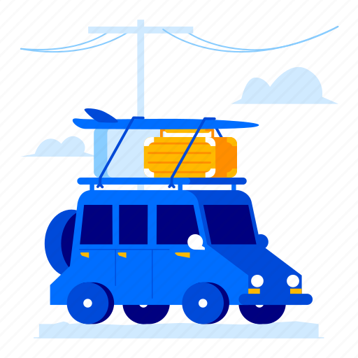 Car, vacation, holiday, family, transport, vehicle illustration - Download on Iconfinder