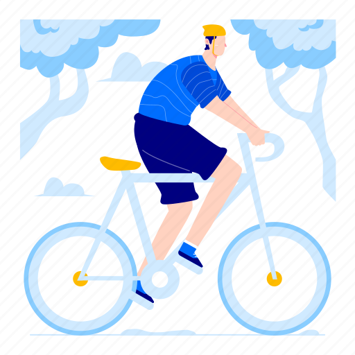 Riding, bicycle, ride, bike, vacation illustration - Download on Iconfinder