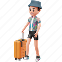 boy, suitcase, travel, business, man, bag, walking, vacation, holiday 