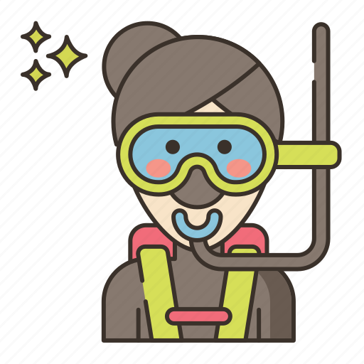 Diver, female, woman, scuba icon - Download on Iconfinder