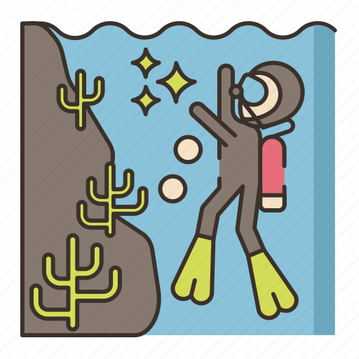 Wall, diving, scuba, diver icon - Download on Iconfinder