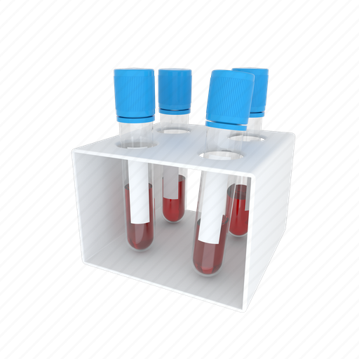 Blood test, medical, diagnosis, laboratory, experiment, analysis, test tube 3D illustration - Download on Iconfinder