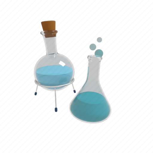 Test tube, beaker, laboratory, flask, chemical, container, experiment 3D illustration - Download on Iconfinder