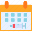 vaccination, date, time, and, injection, hospital, vaccine, syringe, icon