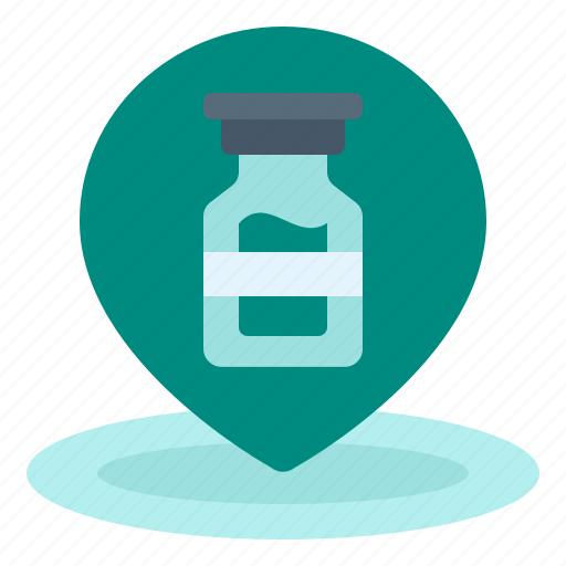 Location, maps, pin, map, marker, vaccine, medicine icon - Download on Iconfinder