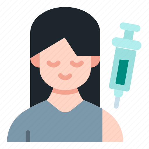 Vaccination, vaccine, syringe, medicine, girl, woman, avatar icon - Download on Iconfinder