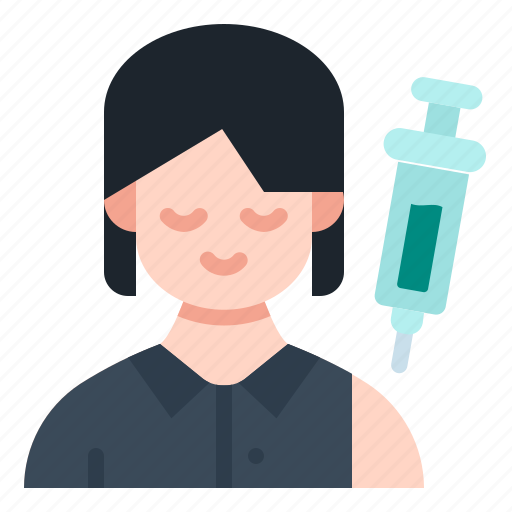 Vaccination, vaccine, syringe, medicine, woman, girl, avatar icon - Download on Iconfinder