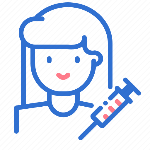 Woman, syringe, injection, vaccine icon - Download on Iconfinder