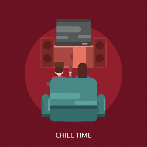 Chill time, man, sofa, speaker, television, woman icon - Download on Iconfinder