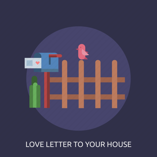 Bird, fence, love letter, mail box icon - Download on Iconfinder