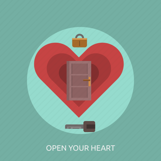 Door, key, love, open your heart icon - Download on Iconfinder