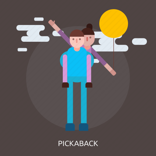 Balloon, cloud, female, male, man, pickaback icon - Download on Iconfinder