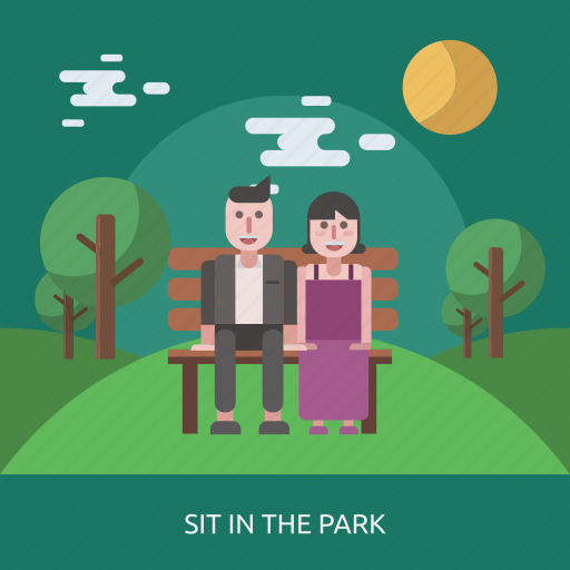 Bench, cloud, female, garden, male, sit in the park, tree icon - Download on Iconfinder