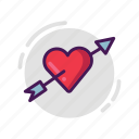 arrow, heart, love, valentine