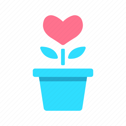 Decoration, flowerpot, love flower, petal, plant, romantic, valentine icon - Download on Iconfinder