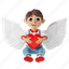 valentine, cupid, angel, love, heart, cartoon, romantic, wedding, wing 