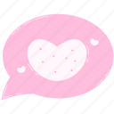 pink, chat box, heart, valentine, cute, doodle, decorative, love