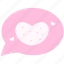 pink, chat box, heart, valentine, cute, doodle, decorative, love 
