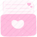 pink, letter, heart, valentine, cute, doodle, decorative, love, mail