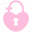 pink, padlock, heart, valentine, cute, doodle, decorative, love