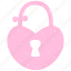 pink, padlock, heart, valentine, cute, doodle, decorative, love 