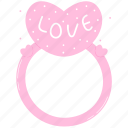 pink, ring, heart, valentine, cute, doodle, decorative, love