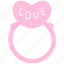 pink, ring, heart, valentine, cute, doodle, decorative, love 
