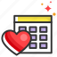 calendar, date, dating, heart, planning 