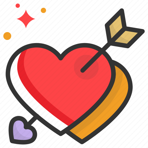 Arrow, heart, love, valentine, with icon - Download on Iconfinder