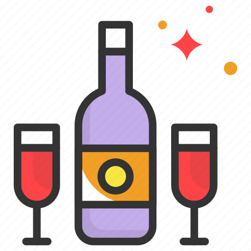Bottle, dating, dinner, valentine, wine icon - Download on Iconfinder