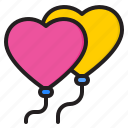balloon, air, heart, love, valentine